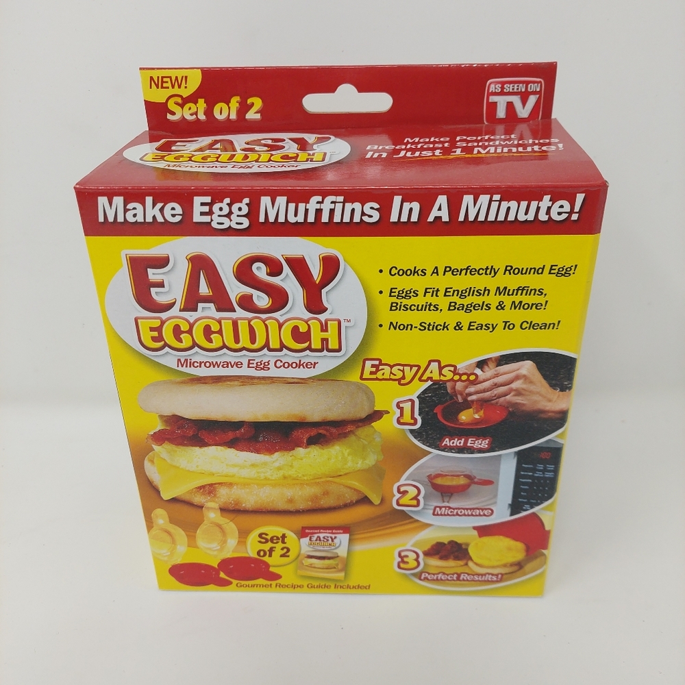 Easy Eggwich Microwave Egg Cooker Breakfast Sandwich Muffin Set Of 2 Non Stick